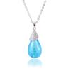 1PC Glass Water Drop Perfume Bottle Necklace Essential oil Bottle Pendants With Diffuser Hole Women Gift (Light Blue-Rose Gold) view 2