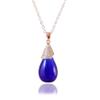 1PC Glass Water Drop Perfume Bottle Necklace Essential oil Bottle Pendants With Diffuser Hole Women Gift (Light Blue-Rose Gold) view 3