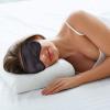 1set Imitation Silk Sleeping Mask Set Eye Cover with Headband Storage Bag Lightproof Eye Mask for Travel Home Use Comfortable Elegant Design for Women view 3