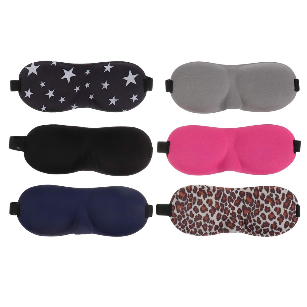 6pcs Eye Shades Comfortable Sleeping Eye Masks for Travel Office Naps Protective Blindfolds Elastic Strap Colors