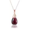 1PC Glass Water Drop Perfume Bottle Necklace Essential Oil Bottle Pendants with Diffuser Hole Women Gift (Purple-Rose Gold)