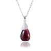 1PC Glass Water Drop Perfume Bottle Necklace Essential Oil Bottle Pendants with Diffuser Hole Women Gift (Purple-Rose Gold) view 2