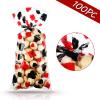 Sumind 100 Pieces Casino Party Cellophane Treat Bags, Black Red Las Vegas Poker Plastic Candy Goodie Bags with 100 Silver Twist Ties for Casino Themed Poker Birthday Party Supplies view 3