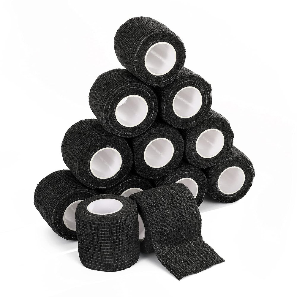 12pcs Disposable Self Adhesive Bandage Wrap,Machine Grip Tape,Athletic Bandage,2" x 5 Yards,Grip Tape for Machine,Breathable Wound Tape,Bandage Wrap for Wrist,First Aid Tape