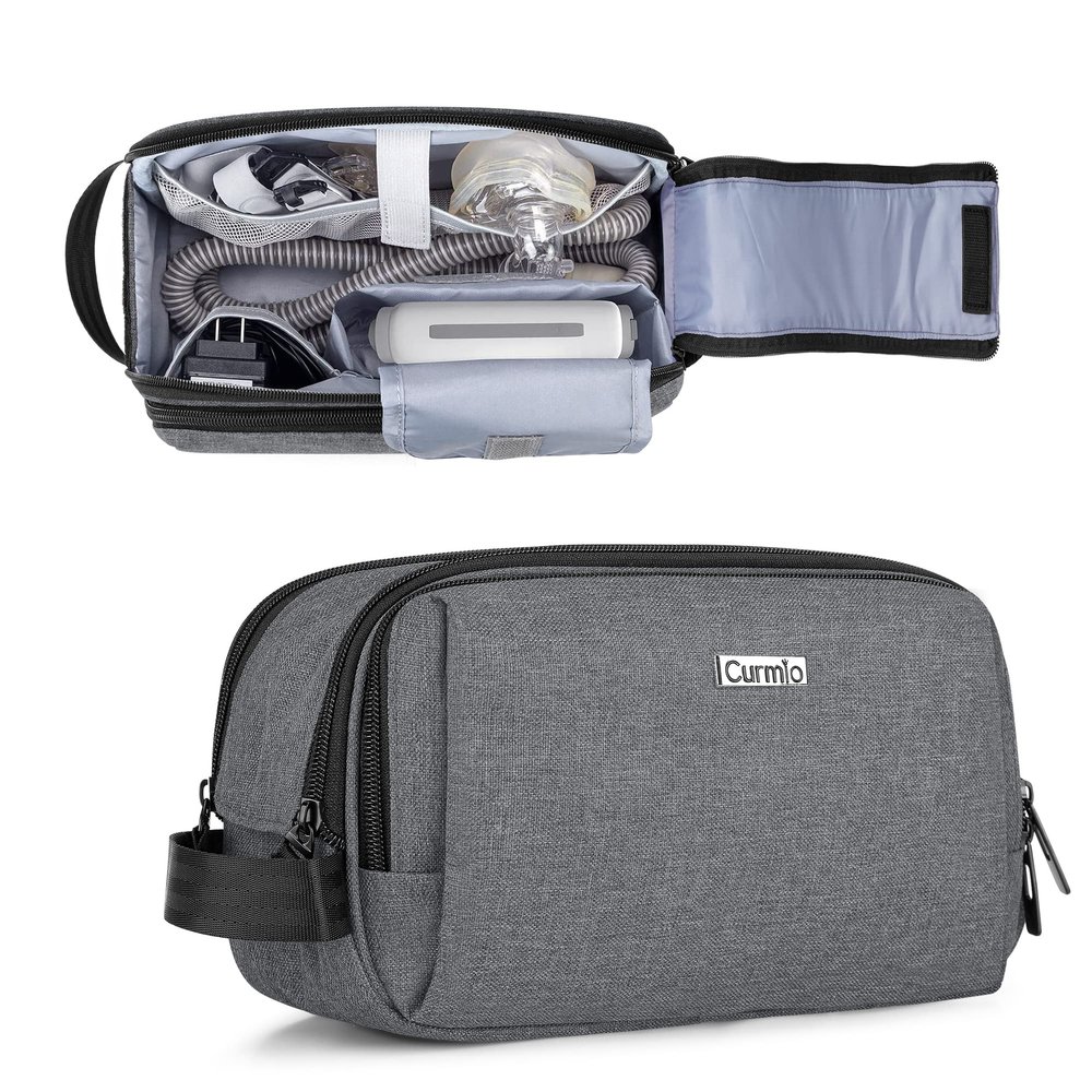 CURMIO CPAP Travel Bag Compatible with ResMed AirMini Machine, Portable CPAP Supplies Carrying Case Storage Bag, Gray (Empty Bag Only, Patent Pending)