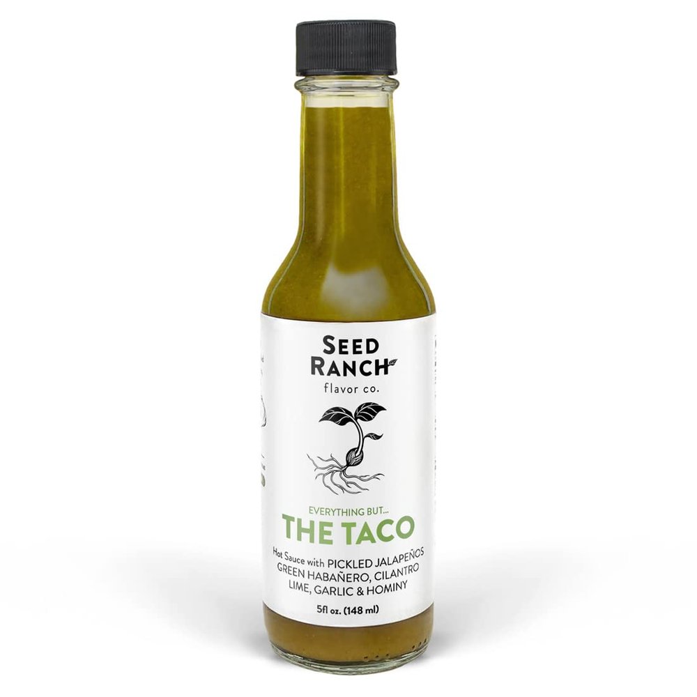 Seed Ranch Gourmet Everything But the Taco Hot Sauce, Medium Heat Taco Sauce - Vegan, Non-GMO Taco Seasoning, No Preservatives or Artificial Sugar, Authentic Taqueria Flavor in a Bottle