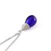 1PC Glass Water Drop Perfume Bottle Necklace Essential Oil Bottle Pendants with Diffuser Hole Women Gift (Dark Blue-Silver) view 4