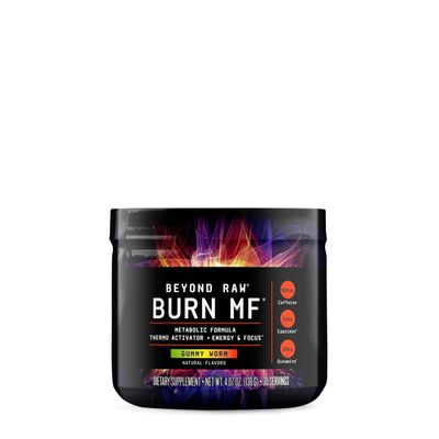 BEYOND RAW Burn MF, Metabolic Formula, Thermo Activator, Supports Energy and Focus, Gummy Worm, 30 Servings