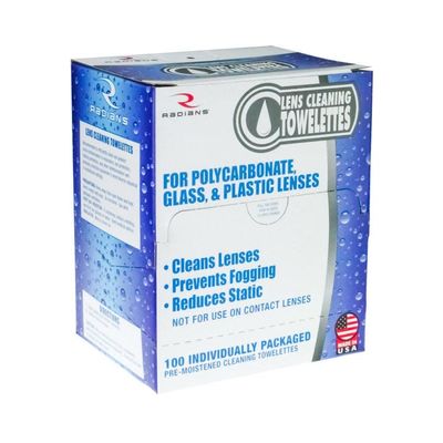 Radians LCD100 Lens Cleaning Towelettes 100 Towelettes in a box (10 Boxes)