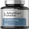 Horbach L Methylfolate 15000 mcg | 120 Capsules | 15mg Methyl Folate | 5-MTHF | Non-GMO, Gluten Free Supplement view 1