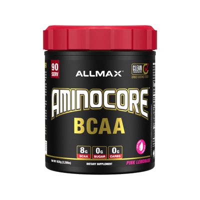 ALLMAX AMINOCORE BCAA Powder for Workout Muscle Recovery & Increased Endurance - Sugar Free, No Fillers 8.18 Grams Bcaas Amino Acids, B Vitamins for Women and Men- 90 Servings | Pink Lemonade, 1035g