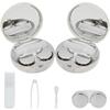 FEILIBAY 2 Pack Marble Contact Lens Case All-in-One Travel Contact container Soak Storage Kit(Silver) view 1