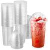 16 oz Clear Plastic Dessert Cups with Lids (Set of 50) Medium Disposable Parfait Cup, Dome Lid - No Hole, 16-Ounce Party Fruit Containers, Banana Pudding Bowl, Jello, Ice Cream, Desserts Container view 1