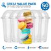 16 oz Clear Plastic Dessert Cups with Lids (Set of 50) Medium Disposable Parfait Cup, Dome Lid - No Hole, 16-Ounce Party Fruit Containers, Banana Pudding Bowl, Jello, Ice Cream, Desserts Container view 3
