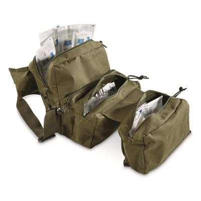 M3 Tri-Fold Medic Kit w/CAT Tourniquet and Hyfin Compact Twin Pack w/Molle (Black)