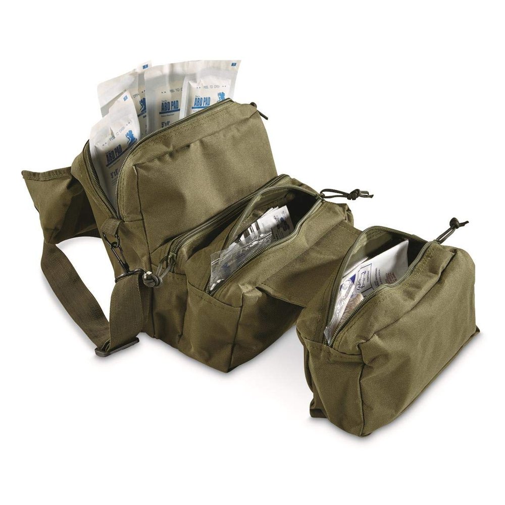 M3 Tri-Fold Medic Kit w/CAT Tourniquet and Hyfin Compact Twin Pack w/Molle (Black)