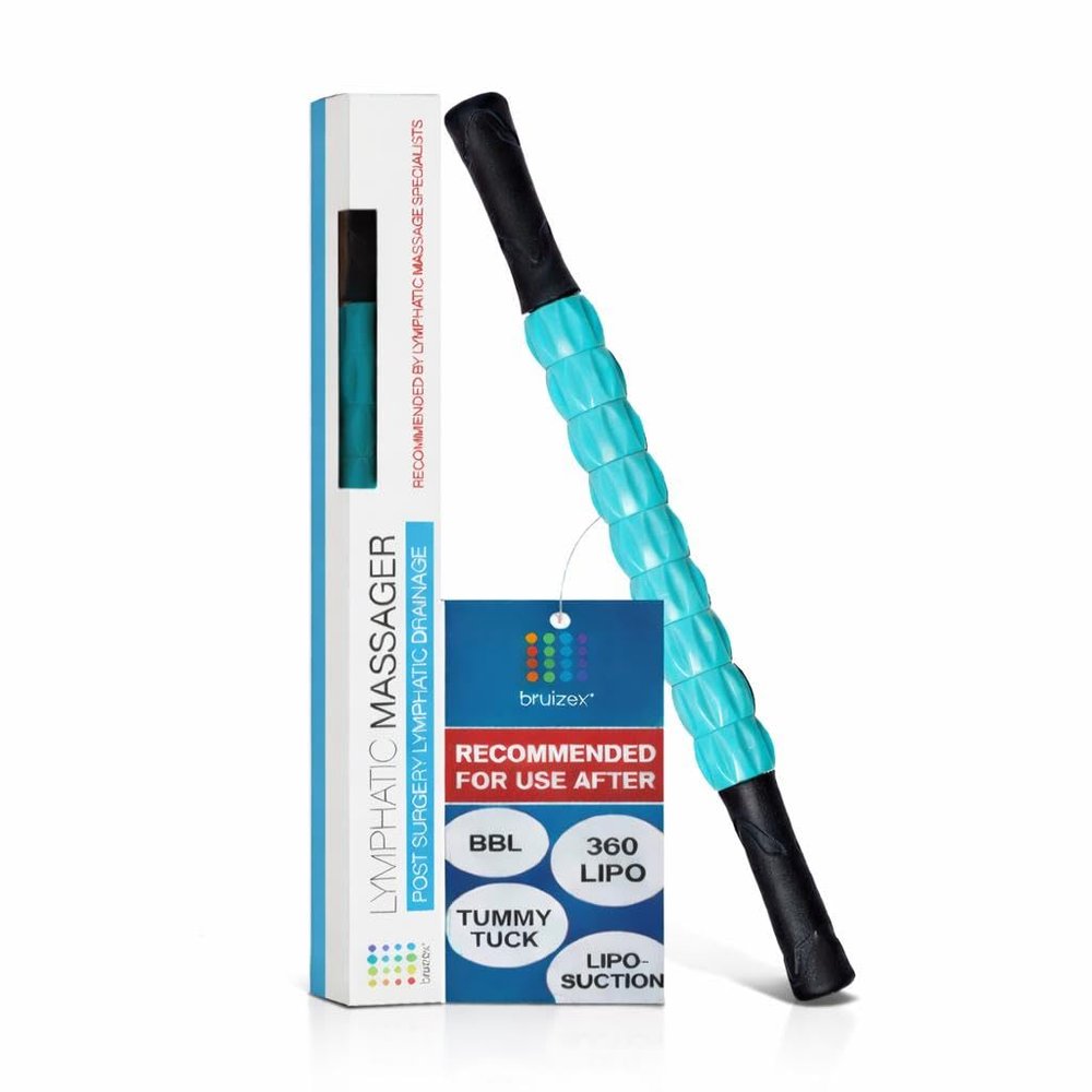 Bruizex Lymphatic Drainage Massage Roller Stick for Post Liposuction & Fibrosis Treatment, Surgery Recovery 360 Lipo, Tummy Tuck & BBL, Lipo Foam, Compression Garment, Faja Compatible