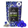 BLUE TEA - Butterfly Pea Flower Tea - 30 Count - Pyramid Plant Based Tea Bags | ANTIOXIDANT RICH | Herbal Tea - Flower Based - Caffeine Free - Detox Tea - Non Bitter | Zipper Pack view 1