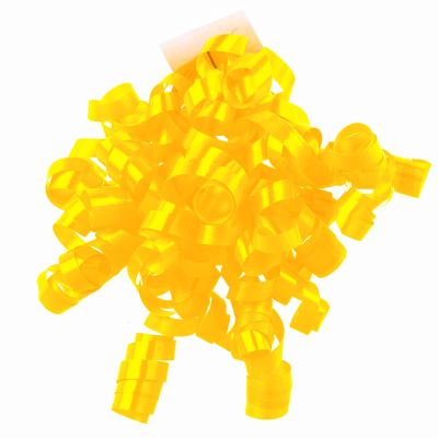 WRAPAHOLIC 12-Count Yellow Self-Adhesive Curly Bows Gift Wrap Accessory - Perfect for Christmas, Birthday, Holiday, Party Favors Decorations