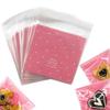 Artboil 100pcs Pink Self-Adhesive Treat Bags  Small Cellophane Cookie Bags for Candy, Bakery, Party & Wedding Favors (3.94 x 3.94) view 1
