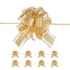 AKLVBL 10 PCS Large Pull Bow Gift Wrapping Bows, Pull Bow with Ribbon for Wedding Gift Baskets, Party Gift Wrap Bows, Presents Decorating Bows (Gold) view 1
