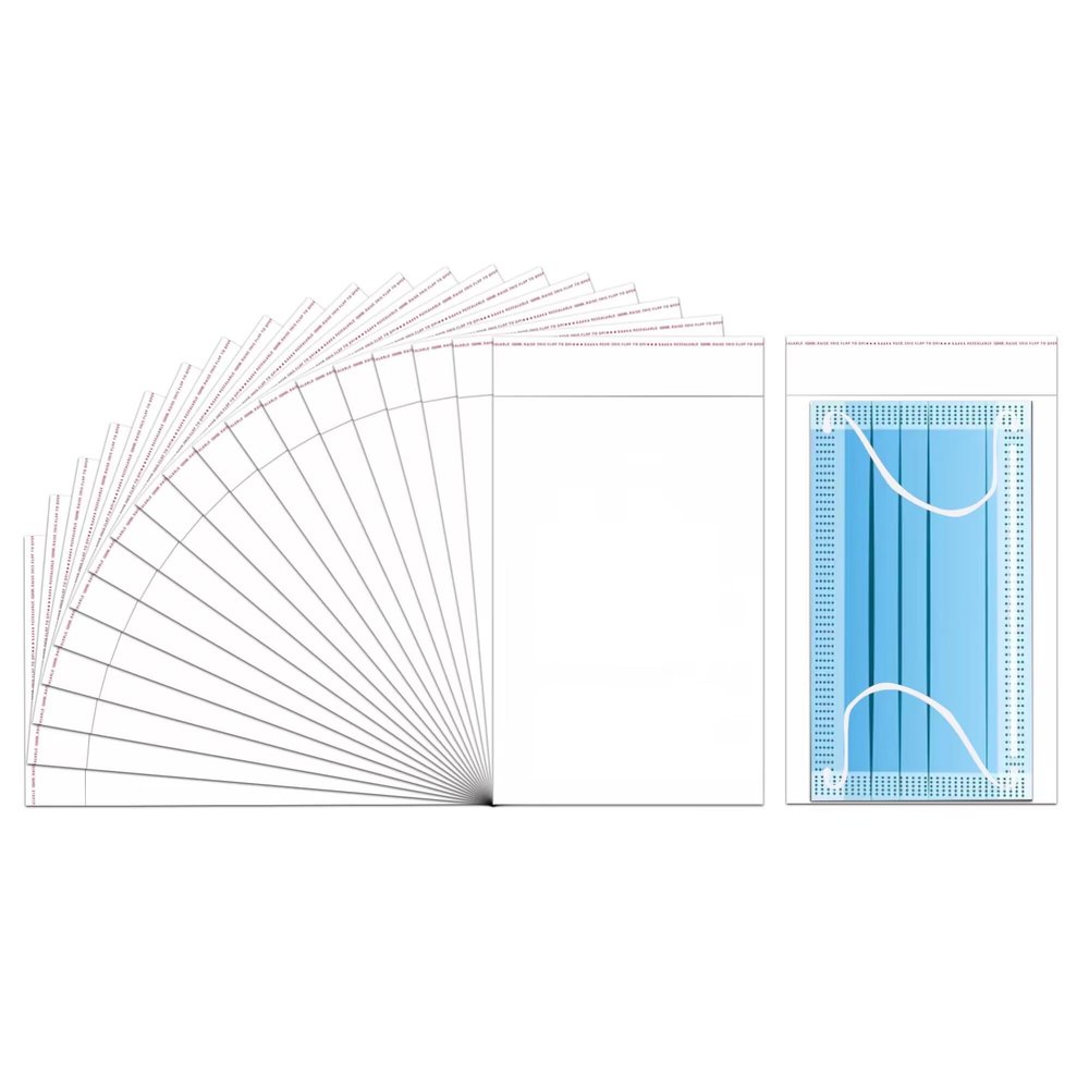 5x7 Self Sealing Cellophane Bags 100pcs Self Adhesive OPP Plastic Bags Clear Resealable Cello Bags 1mil for Bracelets Cookies Cards Beans Snacks Brochures Socks Bakery Party 11 Sizes to Choose from
