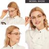 AQWANO Rimless Reading Glasses Blue Light Blocking, Women Fashion Readers Stylish Pattern Frame Anti Blue Rays Reduce Eyestrain Frameless lens, Green 1.25 view 3