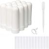 12 Pcs Essential Oil White Nasal Inhaler Tubes Refillable Empty Plastic Nasal Inhalers Sticks for DIY Essential Oil and Other Liquid with 12 Pcs Cotton Wicks view 1