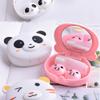 DoyiFun 2 Pcs Pink Pig Contact Lens Case Travel Kit, Cute Portable Panda Bear Animal Contact Lens Box Holder Soak Storage Container with Mirror Bottle Tweezers Stick Remover Tool(Random 2 Style) view 4