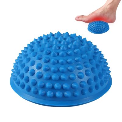 Agatige Foot Massage Ball, Half Round PVC Spiky Foot Wakers Balance Therapy Dome Trigger Point Ball Feet Massage Roller for Yoga Fitness Exercise Gym Massager (Blue)