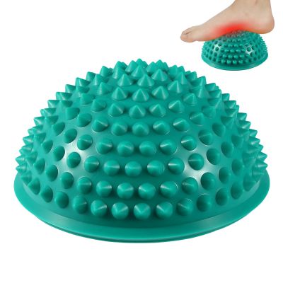 Agatige Foot Massage Ball, Half Round PVC Spiky Foot Wakers Balance Therapy Dome Trigger Point Ball Feet Massage Roller for Yoga Fitness Exercise Gym Massager (Green)