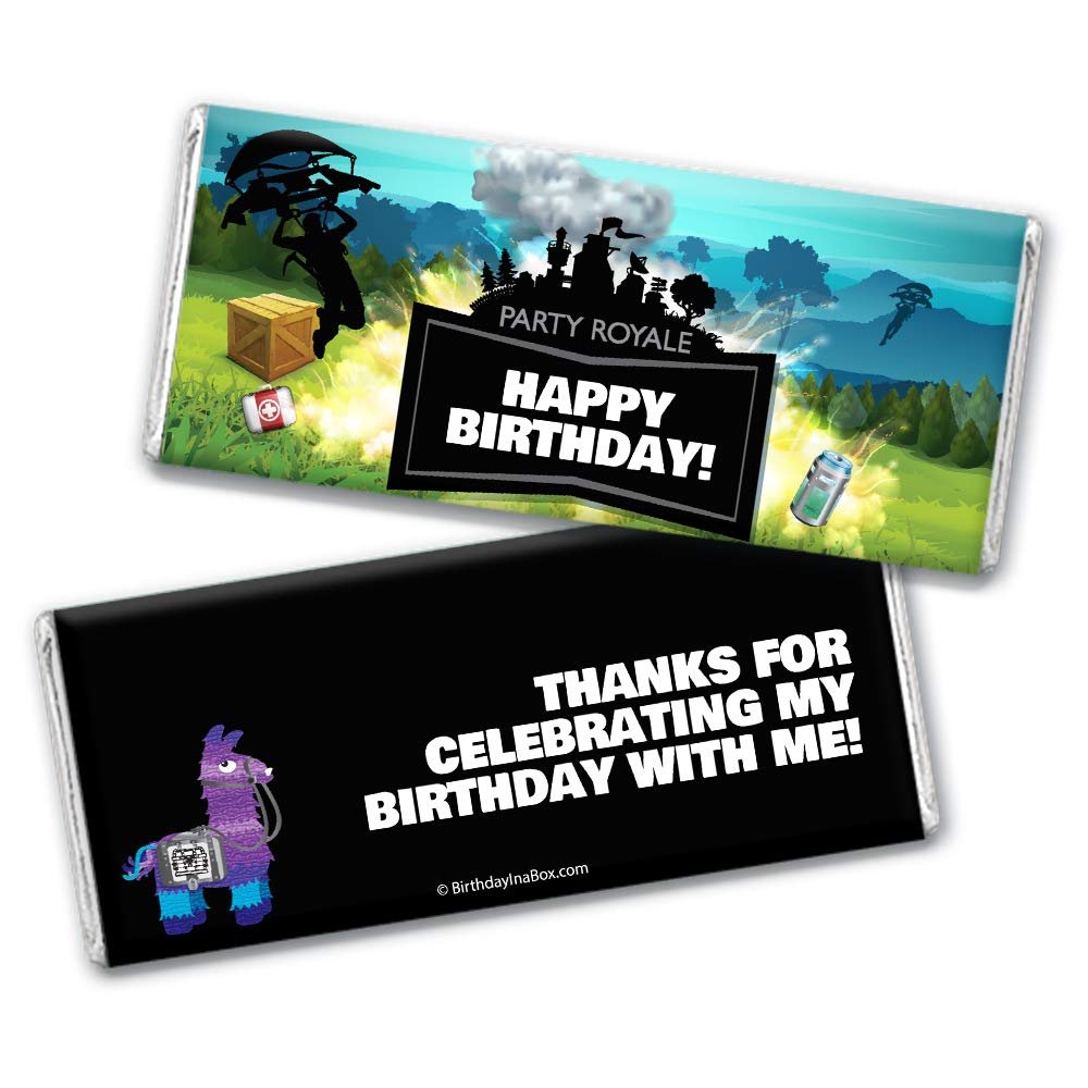 24ct Kid's Birthday Battle Game Birthday Party Supplies Wrappers for Chocolate Bar Candy Favors (24 Wrappers) - Silver Foil