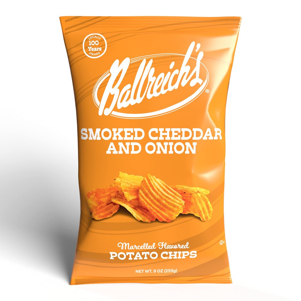 Ballreich Snack Food Company Potato Chips (9oz) (Smoked Cheddar & Onion)