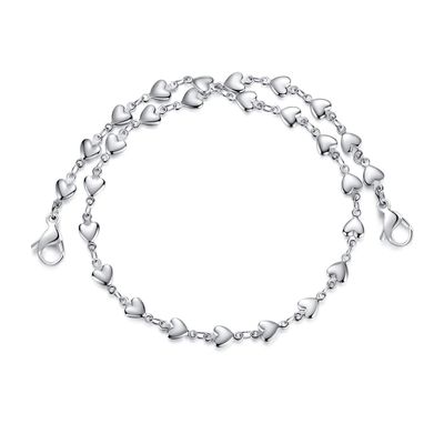 LinnaLove Double Surround Heart Link Stainless Steel Interchangeable Medical Alert Bracelet (55)