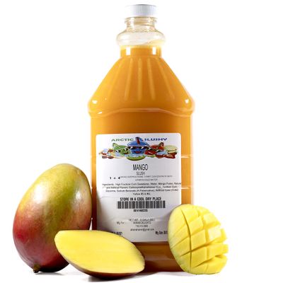 Arctic Slushy Frozen Slushie Syrup Mix - New York Flavored Syrups for Ice Drink Machines, Blenders - DIY, Commercial Blended & Icy Beverage Flavoring - Half-Gallon, Makes 40 Cups (Mango)