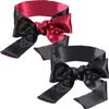 AnHua 2pcs Satin Eye Mask Sleep Mask, Soft Smooth Blindfold, 57 in Long Adjustable to Tie Your Eyes, Suitable for Couple Adult, Travel, Nap,Meditation (Black) view 1
