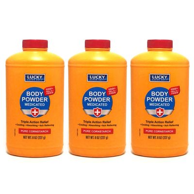 3PCS Body Powder Medicated 8 oz Cooling Itch Triple Action Relief 100% Talc-Free