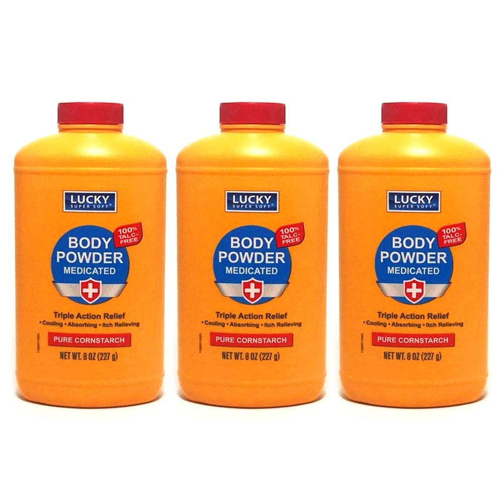 3PCS Body Powder Medicated 8 oz Cooling Itch Triple Action Relief 100% Talc-Free