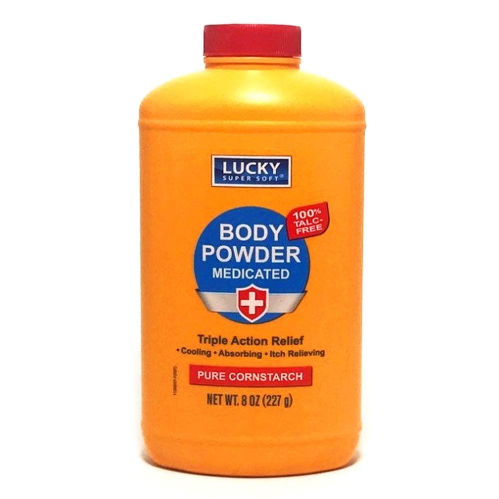 Body Powder Medicated 8 oz Cooling Itch Triple Action Relief 100% Talc-Free
