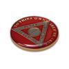 1 Year Sobriety Coin | Triplate AA Chip Recovery Anniversary Token (Red) view 4