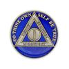 1 Year Sobriety Coin | Triplate AA Chip Recovery Anniversary Token (Blue) view 2