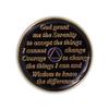 1 Year Sobriety Coin | Triplate AA Chip Recovery Anniversary Token (Blue) view 3
