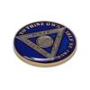1 Year Sobriety Coin | Triplate AA Chip Recovery Anniversary Token (Blue) view 4