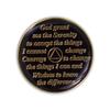 1 Year Sobriety Coin | Triplate AA Chip Recovery Anniversary Token (Black) view 3