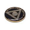 1 Year Sobriety Coin | Triplate AA Chip Recovery Anniversary Token (Black) view 4