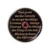 1 Year Sobriety Coin | Glitter Triplate AA Chip Recovery Anniversary Token (Pink) view 3