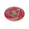 1 Year Sobriety Coin | Glitter Triplate AA Chip Recovery Anniversary Token (Pink) view 4