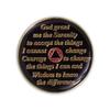 10 Year Sobriety Coin | Glitter Triplate AA Chip Recovery Anniversary Token (Pink) view 3