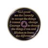 1 Year Sobriety Coin | Glitter Triplate AA Chip Recovery Anniversary Token (Purple) view 3
