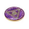 1 Year Sobriety Coin | Glitter Triplate AA Chip Recovery Anniversary Token (Purple) view 4